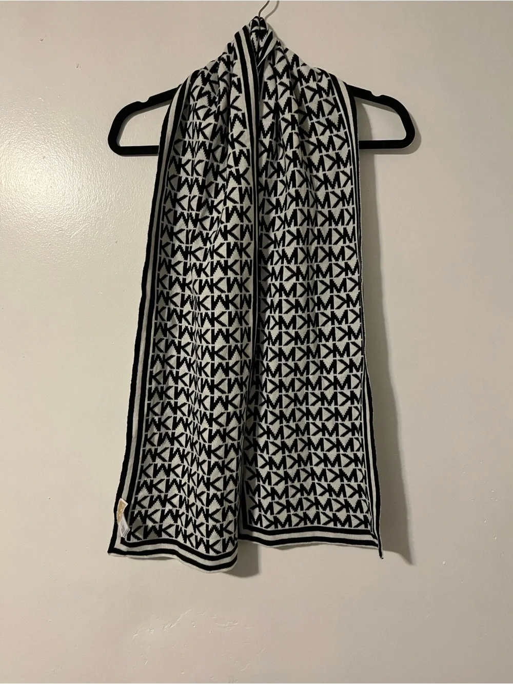 Woolrich Navy & Gray Shall-Cape & MK Black & White Logo Scarf